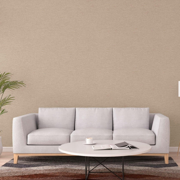 Luxury Beige Fabric Abstract Textured Wallpaper, Minimalist Non-Woven Wall Covering, 41.7"W x 614"H, Washable Removable for L
