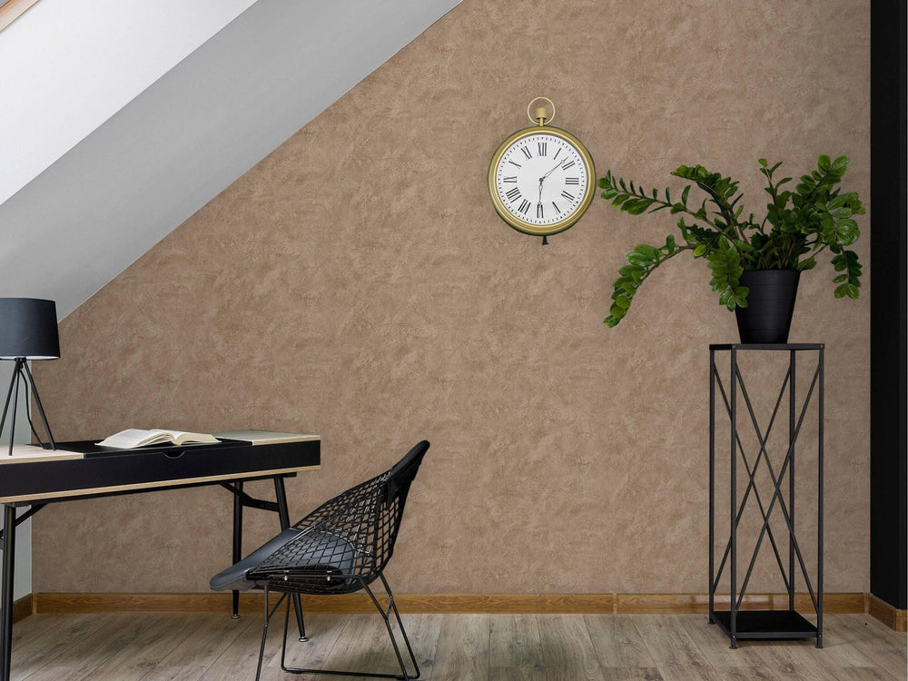 Luxury Beige Distressed Metallic 3D Embossed Wallpaper, Mediterranean Non-Woven Wall Covering, 41.7"W x 614"H, Washable Remov