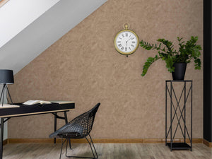 Luxury Beige Distressed Metallic 3D Embossed Wallpaper, Mediterranean Non-Woven Wall Covering, 41.7"W x 614"H, Washable Remov
