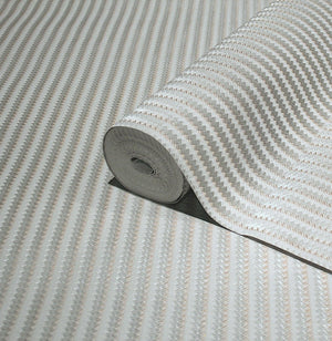Luxury Beige Chevron Embossed 3D Embossed Wallpaper, Premium Non-Woven Wall Covering, 41.7"W x 614"H, Washable Removable for 