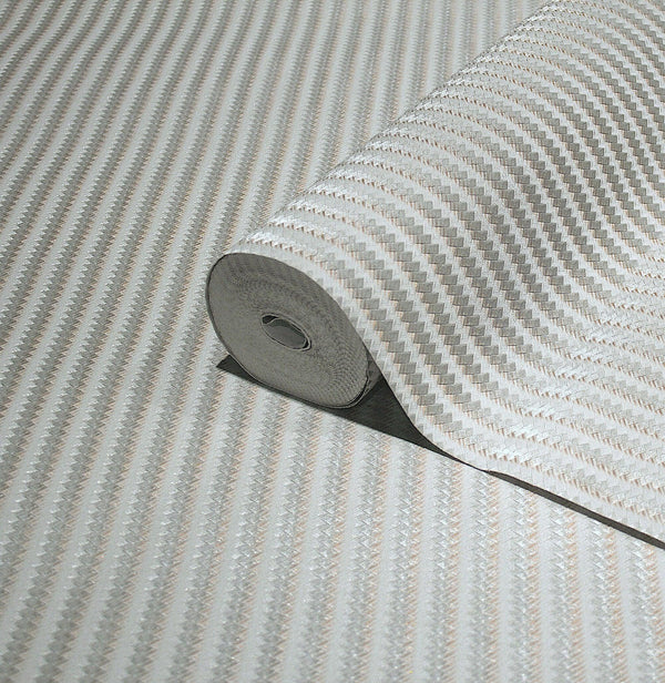 Luxury Beige Chevron Embossed 3D Embossed Wallpaper, Premium Non-Woven Wall Covering, 41.7"W x 614"H, Washable Removable for 