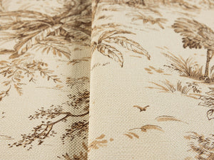 Luxury Beige Toile Tropical Textured Wallpaper, Traditional Non-Woven Wall Covering, 41.7"W x 614"H, Washable Removable for L