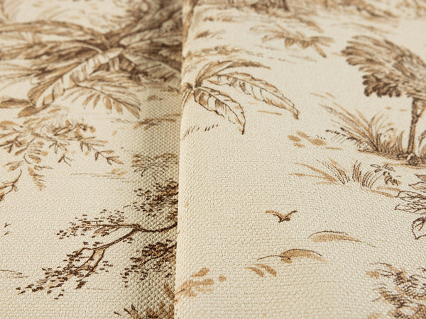 Luxury Beige Toile Tropical Textured Wallpaper, Traditional Non-Woven Wall Covering, 41.7"W x 614"H, Washable Removable for L