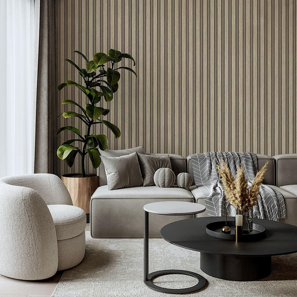 Luxury Beige Abstract Wood 3D Embossed Wallpaper, Country Non-Woven Wall Covering, 41.7"W x 614"H, Washable Removable for Liv