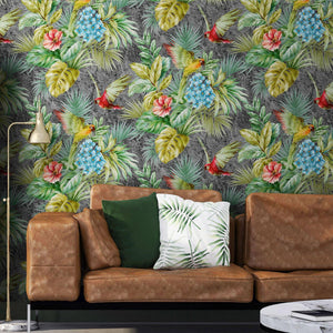 Luxury Black Bird Birds 3D Embossed Wallpaper, Premium Non-Woven Wall Covering, 41.7"W x 614"H, Washable Removable for Living