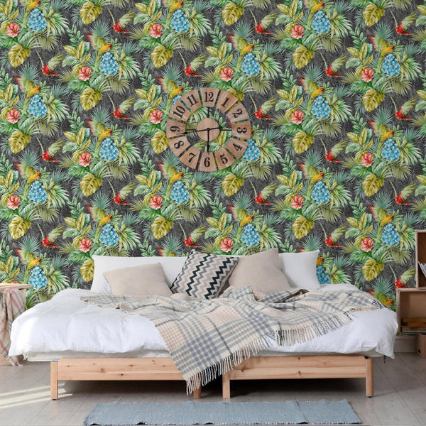 Luxury Black Bird Birds 3D Embossed Wallpaper, Premium Non-Woven Wall Covering, 41.7"W x 614"H, Washable Removable for Living