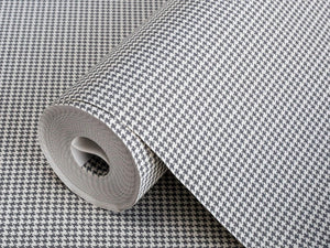Luxury Black Houndstooth Textured Wallpaper, Classic Non-Woven Wall Covering, 41.7"W x 614"H, Washable Removable for Living R