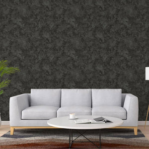 Luxury Black Abstract Metallic 3D Embossed Wallpaper, Contemporary Non-Woven Wall Covering, 41.7"W x 614"H, Washable Removabl