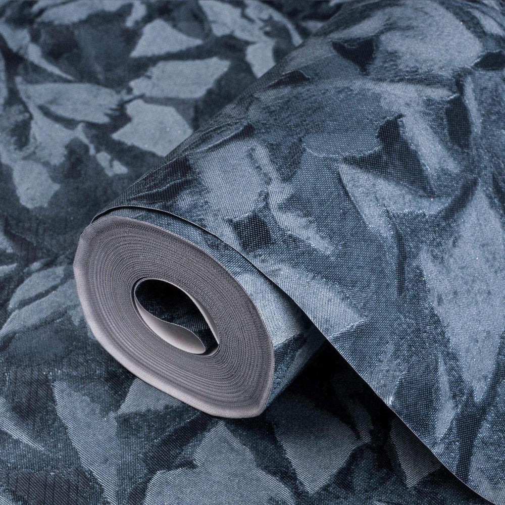 Luxury Blue Abstract Wallpaper, Victorian Non-Woven Wall Covering, 41.7"W x 398"H, Washable Removable for Living Room Bedroom
