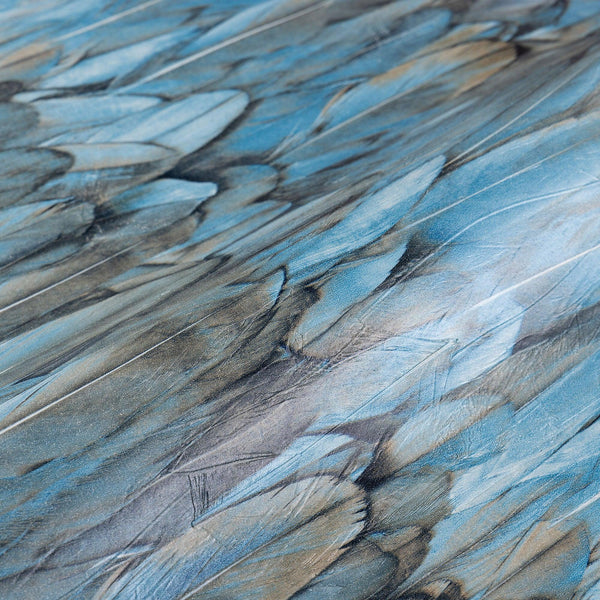 Luxury Blue Bird Birds 3D Embossed Wallpaper, Coastal Non-Woven Wall Covering, 41.7"W x 614"H, Washable Removable for Living 