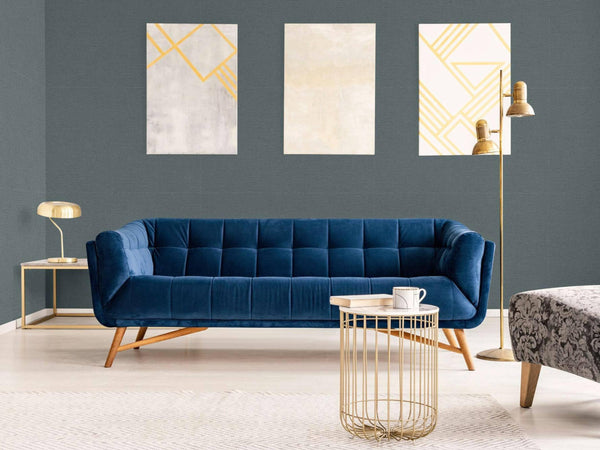 Luxury Blue Textured Wallpaper, Scandinavian Non-Woven Wall Covering, 41.7"W x 614"H, Washable Removable for Living Room Bedr