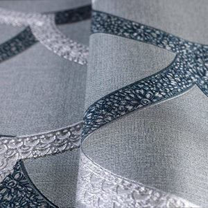 Luxury Blue Geometric Textured 3D Embossed Wallpaper, Traditional Non-Woven Wall Covering, 41.7"W x 398"H, Washable Removable