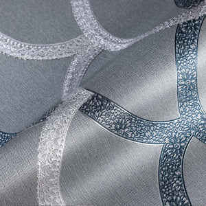 Luxury Blue Geometric Textured 3D Embossed Wallpaper, Traditional Non-Woven Wall Covering, 41.7"W x 398"H, Washable Removable