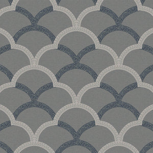 Luxury Blue Geometric Textured 3D Embossed Wallpaper, Traditional Non-Woven Wall Covering, 41.7"W x 398"H, Washable Removable
