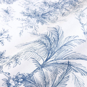Luxury Blue Toile Tropical Textured Wallpaper, Coastal Non-Woven Wall Covering, 41.7"W x 614"H, Washable Removable for Living