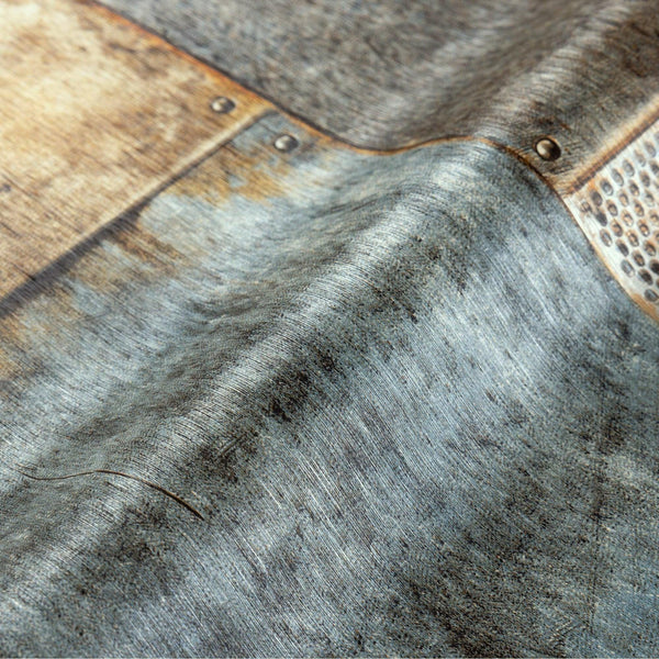 Luxury Blue Geometric Stone Textured Wallpaper, Industrial Non-Woven Wall Covering, 41.7"W x 398"H, Washable Removable for Li