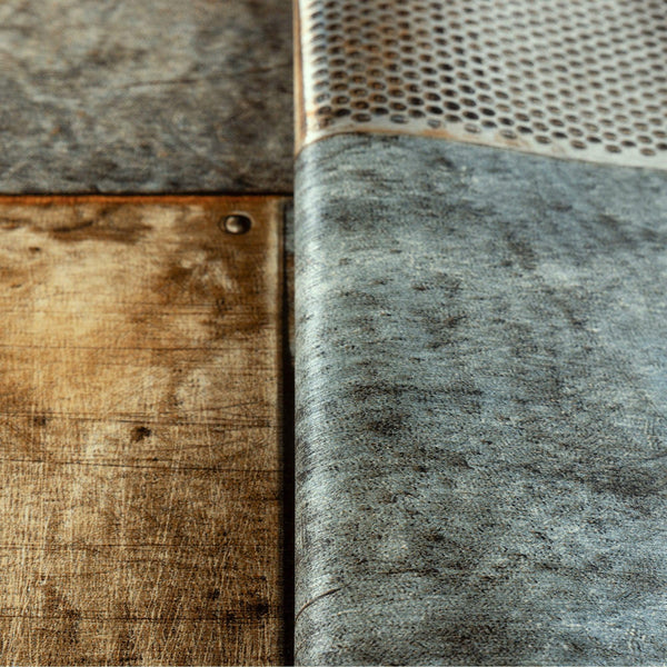 Luxury Blue Geometric Stone Textured Wallpaper, Industrial Non-Woven Wall Covering, 41.7"W x 398"H, Washable Removable for Li
