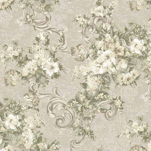 Luxury Beige Botanical Textured Wallpaper, Premium Non-Woven Wall Covering, 41.7"W x 398"H, Washable Removable for Living Roo