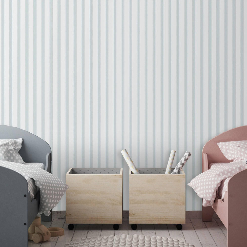 Luxury Blue Striped Textured Wallpaper, Coastal Non-Woven Wall Covering, 41.7"W x 614"H, Washable Removable for Living Room B