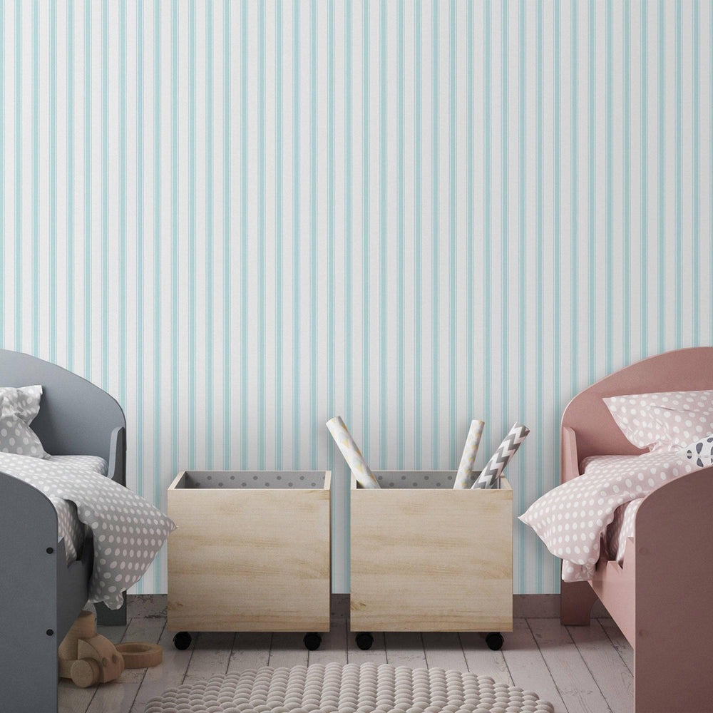 Luxury Blue Striped Textured Wallpaper, Premium Non-Woven Wall Covering, 41.7"W x 614"H, Washable Removable for Living Room B