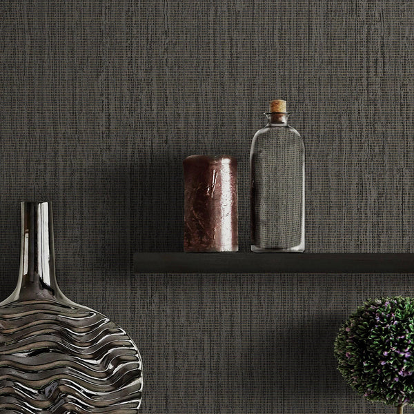 Luxury Brown Abstract Striped 3D Embossed Wallpaper, Traditional Non-Woven Wall Covering, 41.7"W x 614"H, Washable Removable 