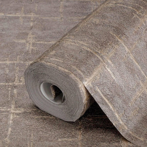 Luxury Brown Abstract Geometric 3D Embossed Wallpaper, Industrial Non-Woven Wall Covering, 41.7"W x 398"H, Washable Removable