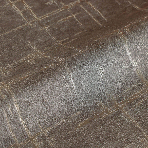 Luxury Brown Abstract Geometric 3D Embossed Wallpaper, Industrial Non-Woven Wall Covering, 41.7"W x 398"H, Washable Removable