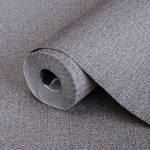 Luxury Brown Fabric Textured Wallpaper, Boho Non-Woven Wall Covering, 41.7"W x 398"H, Washable Removable for Living Room Bedr