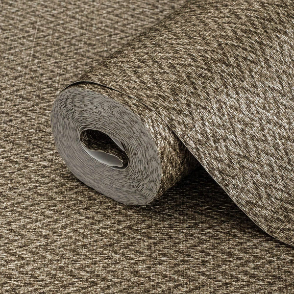 Luxury Brown Chevron Fabric Textured Wallpaper, Premium Non-Woven Wall Covering, 41.7"W x 398"H, Washable Removable for Livin