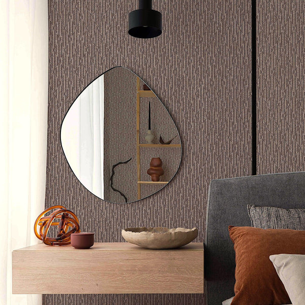 Luxury Brown Geometric Embossed 3D Embossed Wallpaper, Contemporary Non-Woven Wall Covering, 41.7"W x 614"H, Washable Removab