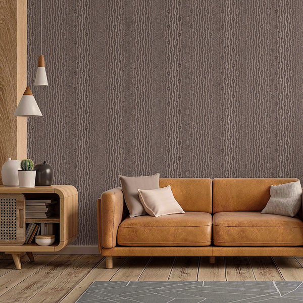 Luxury Brown Geometric Embossed 3D Embossed Wallpaper, Contemporary Non-Woven Wall Covering, 41.7"W x 614"H, Washable Removab