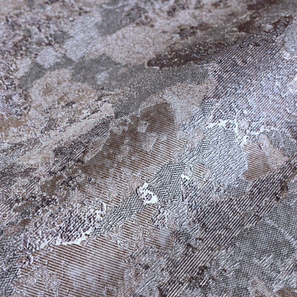 Luxury Brown Distressed Embossed 3D Embossed Wallpaper, Contemporary Non-Woven Wall Covering, 41.7"W x 614"H, Washable Remova
