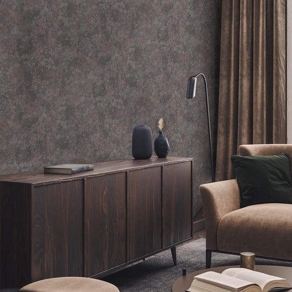 Luxury Brown Distressed Embossed 3D Embossed Wallpaper, Contemporary Non-Woven Wall Covering, 41.7"W x 614"H, Washable Remova