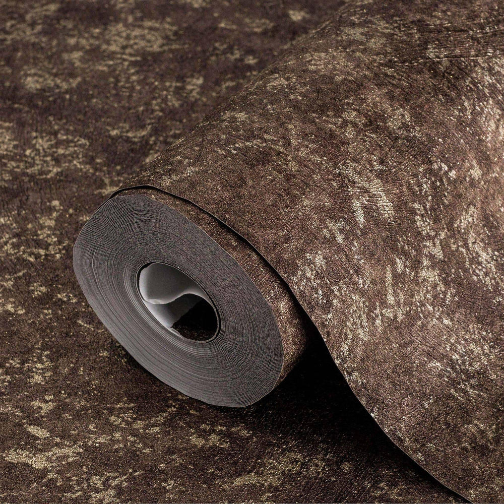 Luxury Brown Abstract Distressed 3D Embossed Wallpaper, Industrial Non-Woven Wall Covering, 41.7"W x 398"H, Washable Removabl