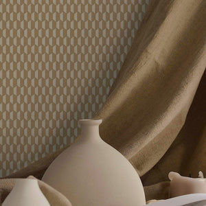 Luxury Brown Geometric Textured Wallpaper, Contemporary Non-Woven Wall Covering, 41.7"W x 614"H, Washable Removable for Livin