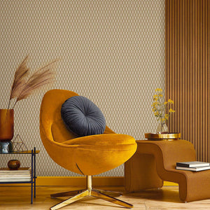 Luxury Brown Geometric Textured Wallpaper, Contemporary Non-Woven Wall Covering, 41.7"W x 614"H, Washable Removable for Livin