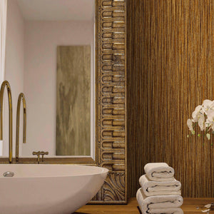 Luxury Brown Striped Stripe Textured Wallpaper, Country Non-Woven Wall Covering, 41.7"W x 614"H, Washable Removable for Livin
