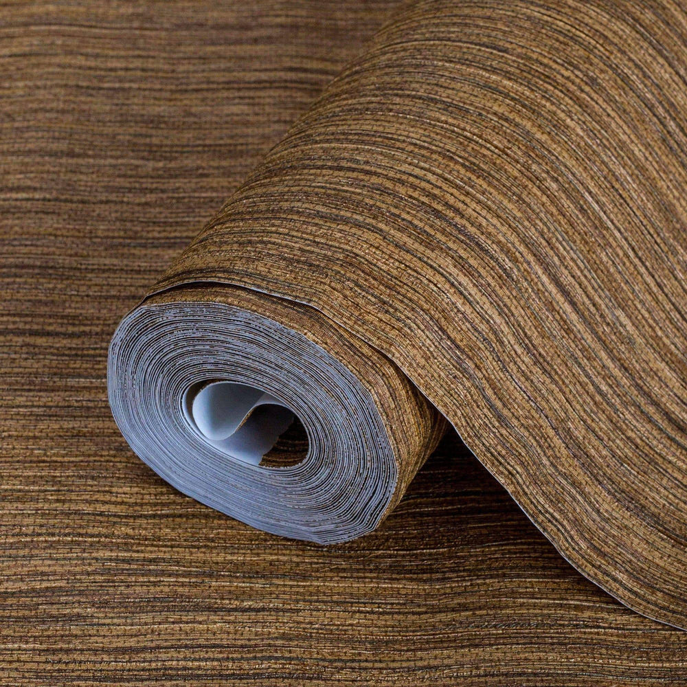 Luxury Brown Striped Stripe Textured Wallpaper, Country Non-Woven Wall Covering, 41.7"W x 614"H, Washable Removable for Livin