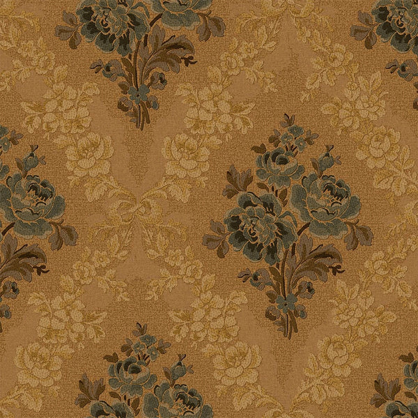 Luxury Brown Floral Geometric Textured Wallpaper, Farmhouse Non-Woven Wall Covering, 41.7"W x 614"H, Washable Removable for L