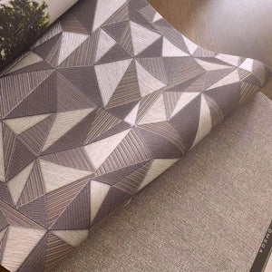 Luxury Brown Geometric Abstract 3D Embossed Wallpaper, Premium Non-Woven Wall Covering, 41.7"W x 614"H, Washable Removable fo