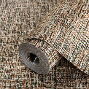 Luxury Brown Abstract Fabric 3D Embossed Wallpaper, Farmhouse Non-Woven Wall Covering, 41.7"W x 614"H, Washable Removable for