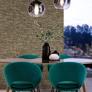 Luxury Brown Abstract Fabric 3D Embossed Wallpaper, Farmhouse Non-Woven Wall Covering, 41.7"W x 614"H, Washable Removable for