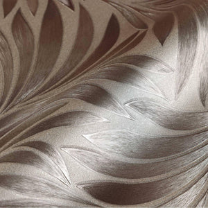 Luxury Brown Leaves Embossed 3D Embossed Wallpaper, Farmhouse Non-Woven Wall Covering, 41.7"W x 398"H, Washable Removable for