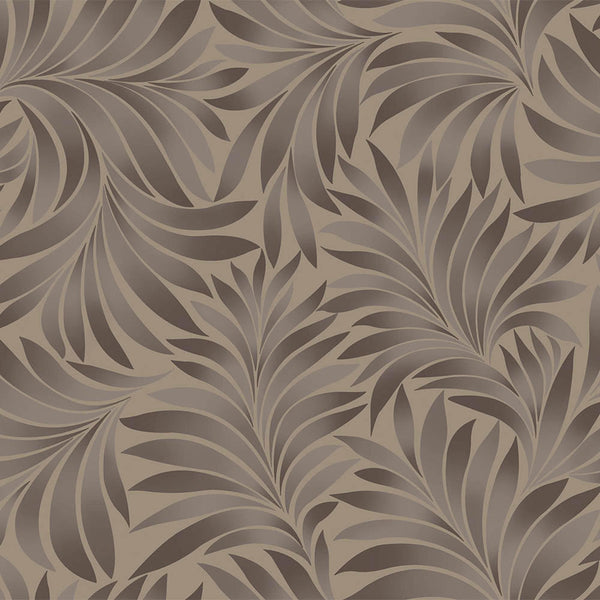 Luxury Brown Leaves Embossed 3D Embossed Wallpaper, Farmhouse Non-Woven Wall Covering, 41.7"W x 398"H, Washable Removable for