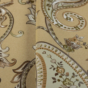 Luxury Brown Paisley Textured Wallpaper, Country Non-Woven Wall Covering, 41.7"W x 614"H, Washable Removable for Living Room 