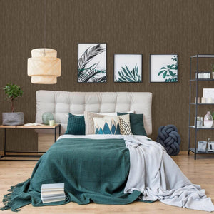 Luxury Brown Abstract Striped 3D Embossed Wallpaper, Lodge Non-Woven Wall Covering, 41.7"W x 614"H, Washable Removable for Li