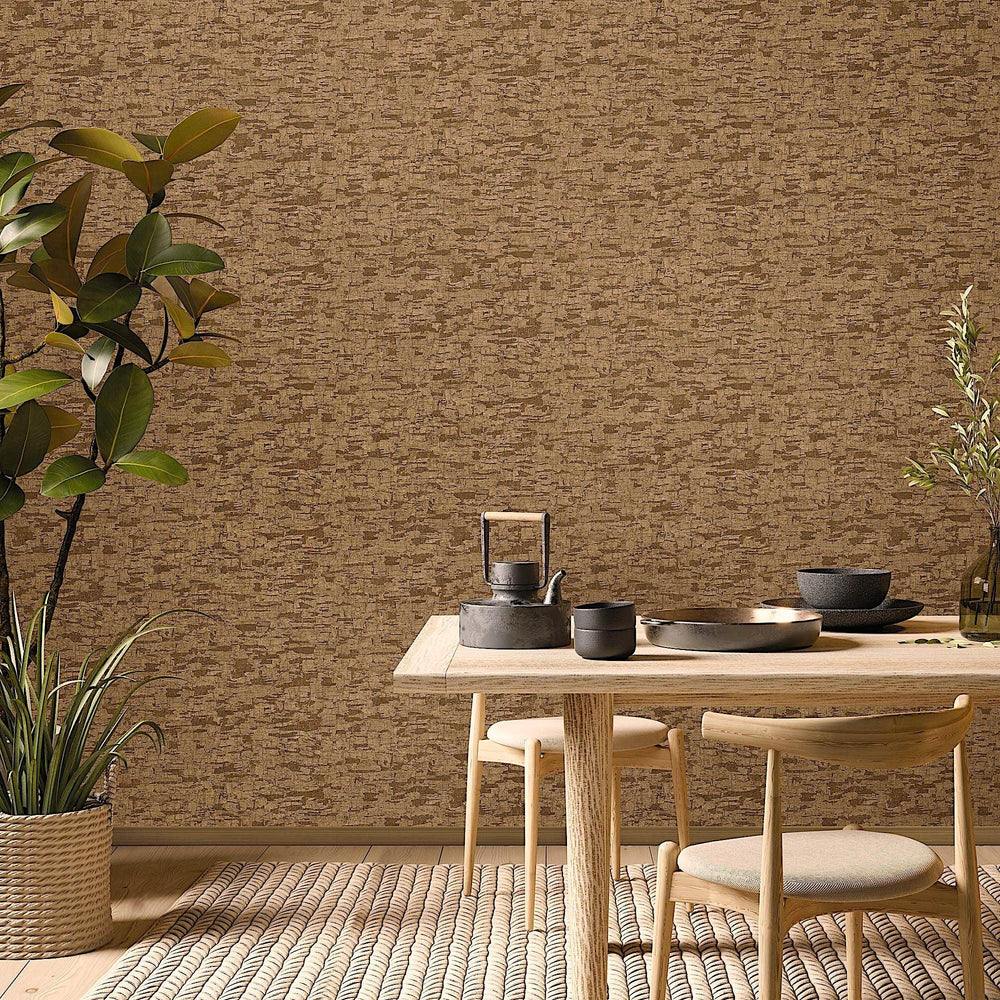 Luxury Brown Textured Embossed 3D Embossed Wallpaper, Lodge Non-Woven Wall Covering, 41.7"W x 614"H, Washable Removable for L