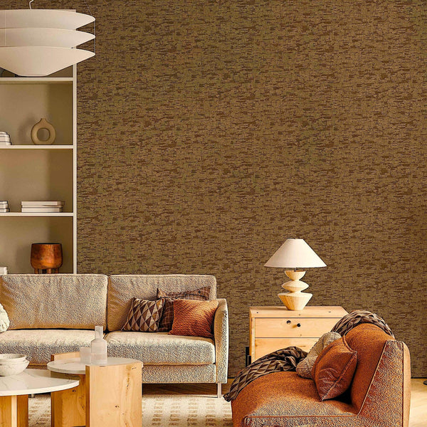 Luxury Brown Textured Embossed 3D Embossed Wallpaper, Lodge Non-Woven Wall Covering, 41.7"W x 614"H, Washable Removable for L