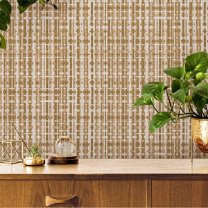 Luxury Brown Striped Stripe 3D Embossed Wallpaper, Premium Non-Woven Wall Covering, 41.7"W x 614"H, Washable Removable for Li