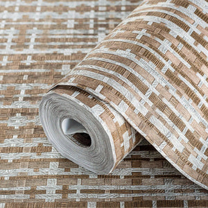 Luxury Brown Striped Stripe 3D Embossed Wallpaper, Premium Non-Woven Wall Covering, 41.7"W x 614"H, Washable Removable for Li